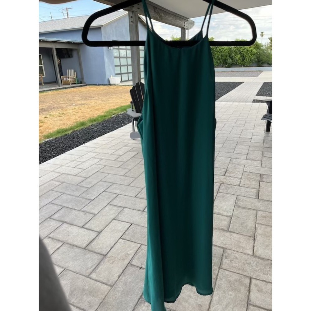 Decree Emerald Green Halter Neck Keyhole Back Mini Dress Large